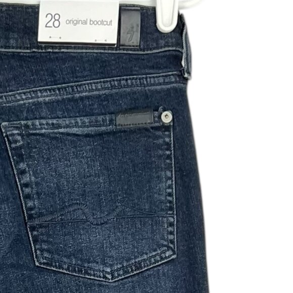 7 for all Mankind Women's Distressed Boot Cut Blue Denim Jeans Sz 28 NWT $228.00 - Picture 8 of 15
